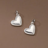 TrustDavis Silver Heart Charm Pendant for Necklace Bracelet DZ882