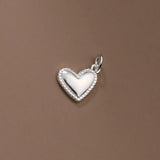TrustDavis Silver Heart Charm Pendant for Necklace Bracelet DZ882