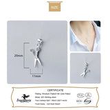 TrustDavis 925 Sterling Silver Scissors Pendant DIY Necklace Accessories