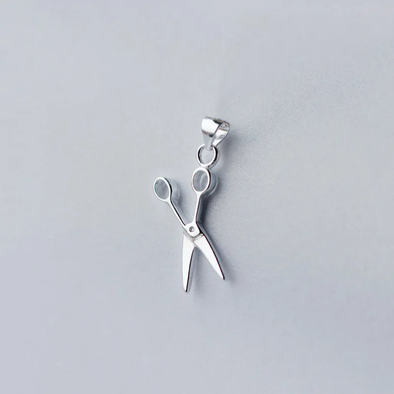 TrustDavis 925 Sterling Silver Scissors Pendant DIY Necklace Accessories