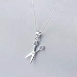 TrustDavis 925 Sterling Silver Scissors Pendant DIY Necklace Accessories
