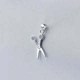 TrustDavis 925 Sterling Silver Scissors Pendant DIY Necklace Accessories