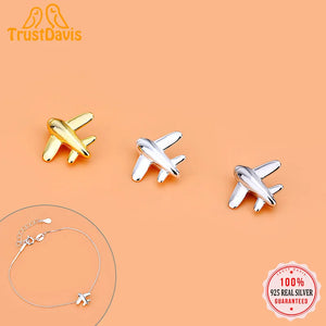 Davis 925 Silver Plane Aircraft Pendant DIY Necklace Bracelet Accessory Jewelry