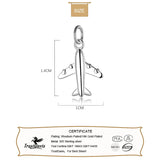 TrustDavis 925 Sterling Silver Plane Aircraft Pendant Necklace