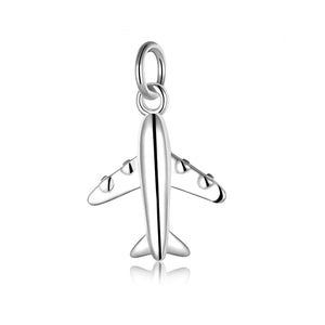 TrustDavis 925 Sterling Silver Plane Aircraft Pendant Necklace