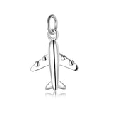 TrustDavis 925 Sterling Silver Plane Aircraft Pendant Necklace