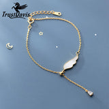 TrustDavis Sterling Silver Angel Wing Bracelet CZ Fine Jewelry