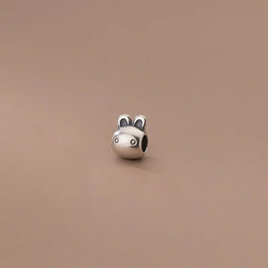 925 Sterling Silver Rabbit Head Charm Separator Beads DIY Jewelry