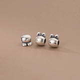 925 Sterling Silver Rabbit Head Charm Separator Beads DIY Jewelry