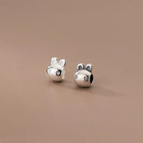 925 Sterling Silver Rabbit Head Charm Separator Beads DIY Jewelry