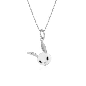TrustDavis 925 Sterling Silver Rabbit Necklace for Women