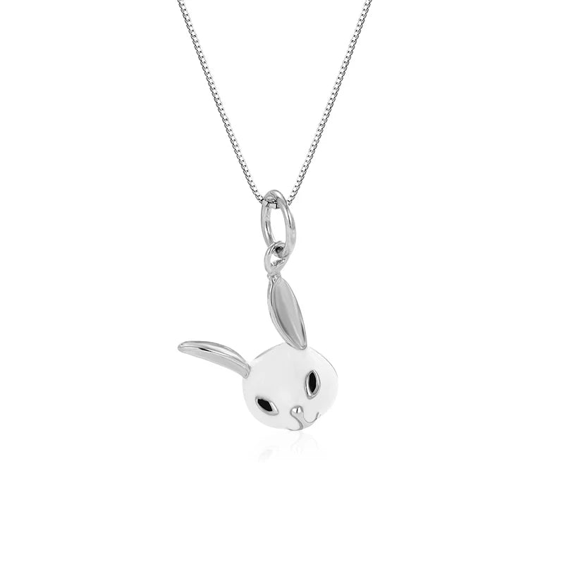 TrustDavis 925 Sterling Silver Rabbit Necklace for Women