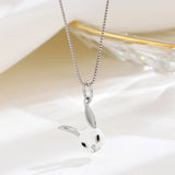 TrustDavis 925 Sterling Silver Rabbit Necklace for Women