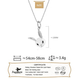 TrustDavis 925 Sterling Silver Rabbit Necklace for Women