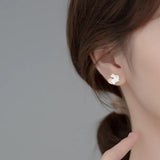 925 Silver Rabbit Stud Earrings For Women Girls Fine Animal Jewelry