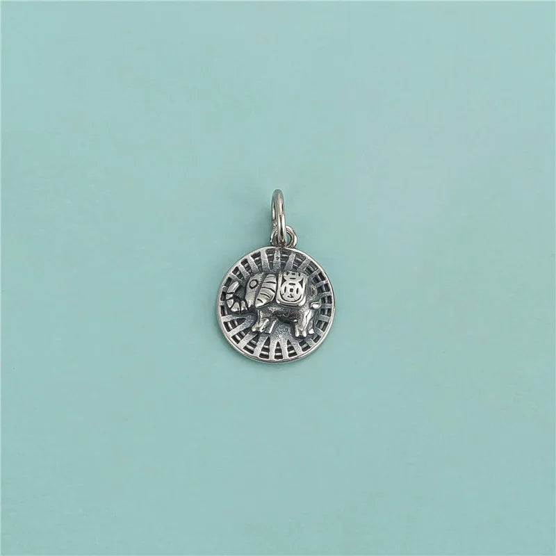 925 Silver Elephant Pendant DIY Necklace Accessory