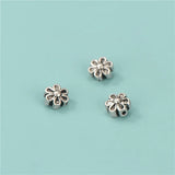 TrustDavis 925 Silver Flower Charm Separator Beads DIY Jewelry DZ671