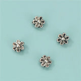 TrustDavis 925 Silver Flower Charm Separator Beads DIY Jewelry DZ671