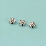 TrustDavis 925 Silver Flower Charm Separator Beads DIY Jewelry DZ671