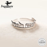 TrustDavis 925 Silver Animal Zoo Opening Ring Daughter Birthday Gift