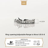 TrustDavis 925 Silver Animal Zoo Opening Ring Daughter Birthday Gift