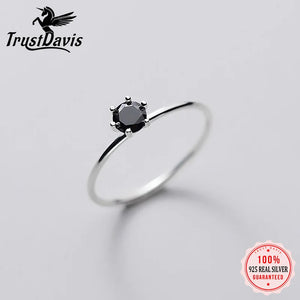 TrustDavis 925 Sterling Silver CZ Finger Ring For Women Wedding Party DA1380