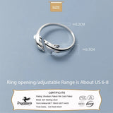 Real 925 Sterling Silver Dolphin Ring Office Lady Gift DG0142