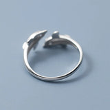 Real 925 Sterling Silver Dolphin Ring Office Lady Gift DG0142