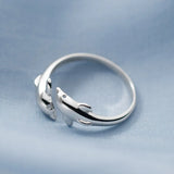 Real 925 Sterling Silver Dolphin Ring Office Lady Gift DG0142