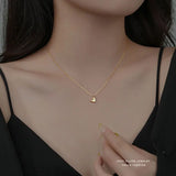 TrustDavis 925 Silver Geometric Heart Necklace For Women Fine Jewelry LB058