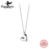 TrustDavis 925 Silver Geometric Heart Necklace For Women Fine Jewelry LB058