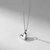 TrustDavis 925 Silver Geometric Heart Necklace For Women Fine Jewelry LB058