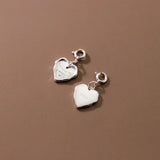 925 Sterling Silver Romantic Geometry Heart Pendant DIY Necklace Bracelet