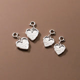 925 Sterling Silver Romantic Geometry Heart Pendant DIY Necklace Bracelet