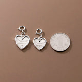 925 Sterling Silver Romantic Geometry Heart Pendant DIY Necklace Bracelet