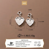 925 Sterling Silver Romantic Geometry Heart Pendant DIY Necklace Bracelet