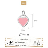 925 Sterling Silver Glaze Heart Charm Pendant DIY Necklace Bracelet Jewelry