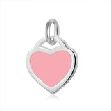 925 Sterling Silver Glaze Heart Charm Pendant DIY Necklace Bracelet Jewelry