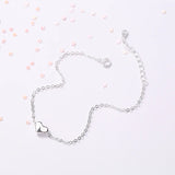 TrustDavis 925 Silver Heart Chain Bracelet For Daughter Gift