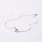 TrustDavis 925 Silver Heart Chain Bracelet For Daughter Gift