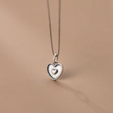 TrustDavis 925 Sterling Silver Heart Charm Pendant for DIY Necklace