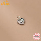 TrustDavis 925 Sterling Silver Heart Charm Pendant for DIY Necklace