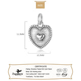 TrustDavis 925 Sterling Silver Heart Charm Pendant for DIY Necklace