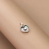 TrustDavis 925 Sterling Silver Heart Charm Pendant for DIY Necklace