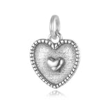TrustDavis 925 Sterling Silver Heart Charm Pendant for DIY Necklace