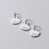 TrustDavis 925 Silver Heart Love Charm Pendant For Necklace DIY Jewelry