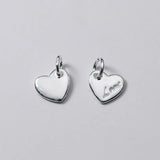 TrustDavis 925 Silver Heart Love Charm Pendant For Necklace DIY Jewelry