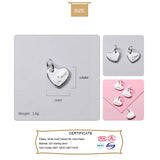 TrustDavis 925 Silver Heart Love Charm Pendant For Necklace DIY Jewelry