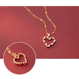 TrustDavis 925 Silver Heart Necklace CZ S925 Jewelry
