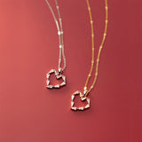 TrustDavis 925 Silver Heart Necklace CZ S925 Jewelry
